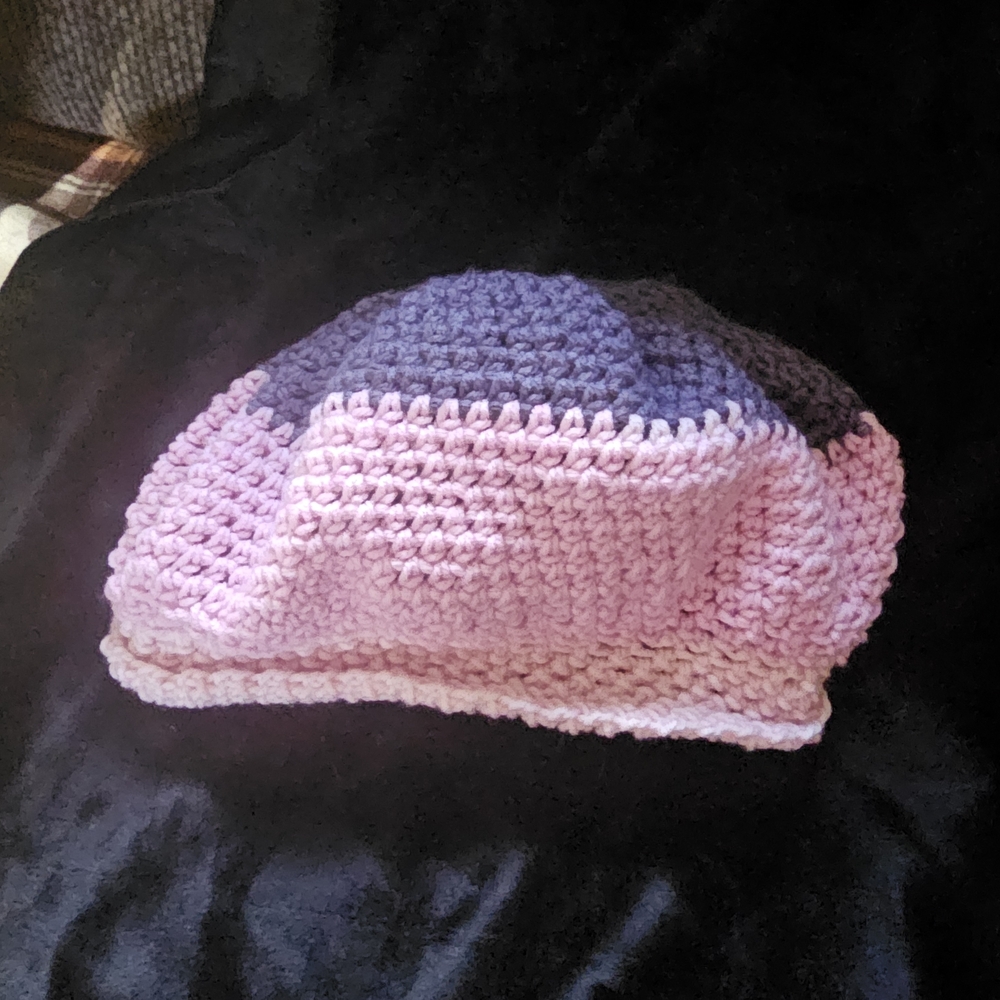 Charming Pink and Purple Kids Crochet Hat